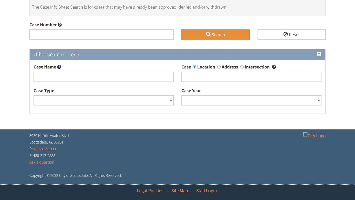 City of Scottsdale - Case Search